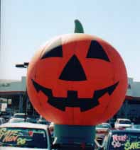 Jack O' Lantern - 25' cold-air balloon. This inflatable is huge and cute.
